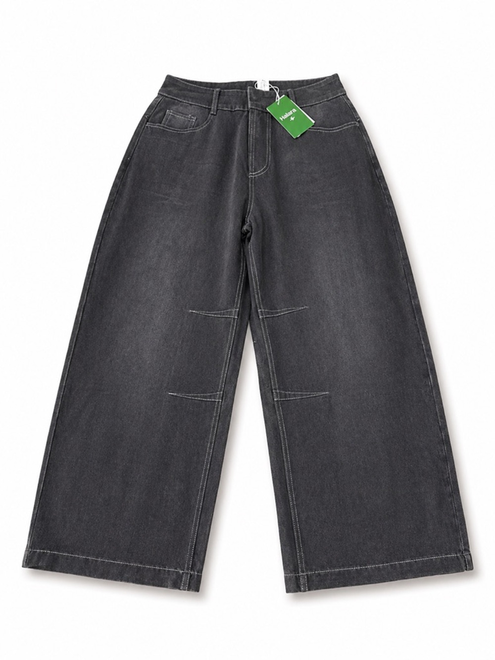 Halara Flex™ Mid Rise Pockets Barrel Leg Casual Jeans Gray Wide Leg Denim Pants